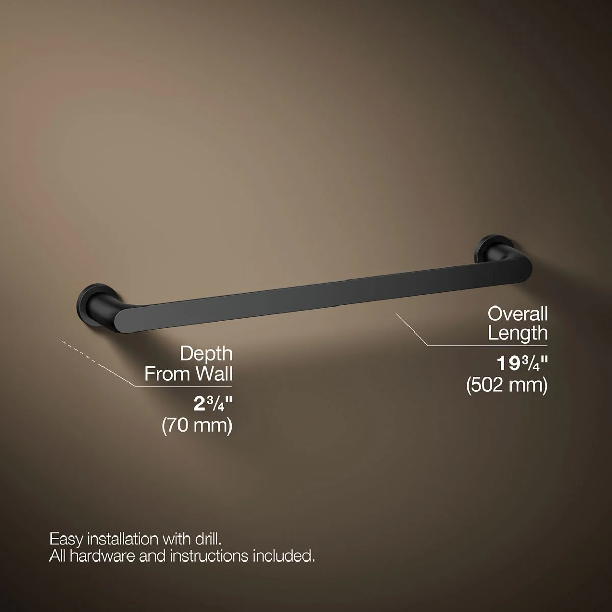 KOHLER K-97494 Avid 18" towel bar - Image 13