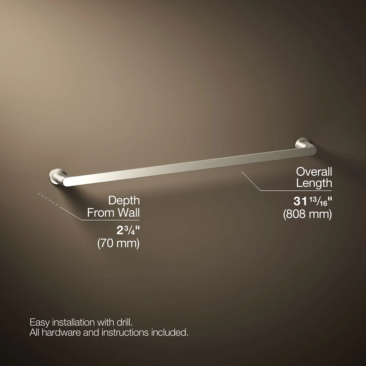 KOHLER K-97027 Avid 30" towel bar - Image 19