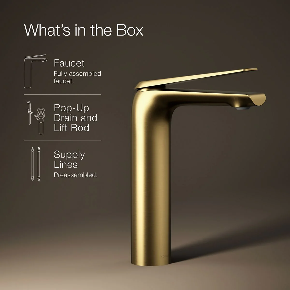 KOHLER K-97347-4 Avid Tall single-handle bathroom sink faucet, 1.2 gpm - Image 9
