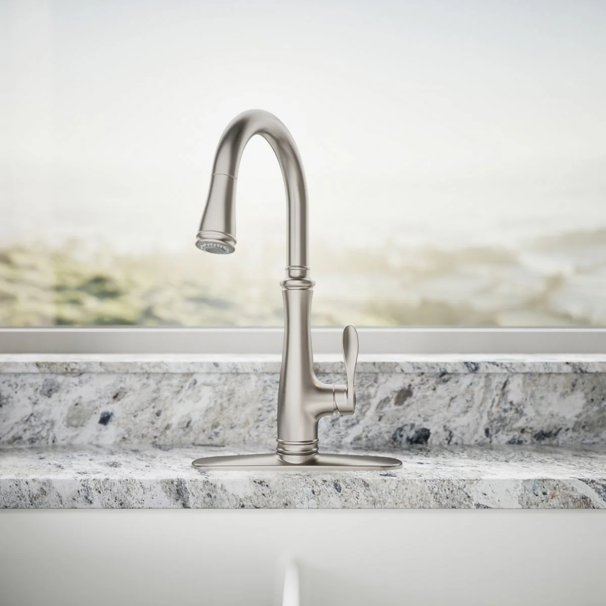 KOHLER K-560 Bellera Pull-down kitchen sink faucet with three-function sprayhead - Image 12