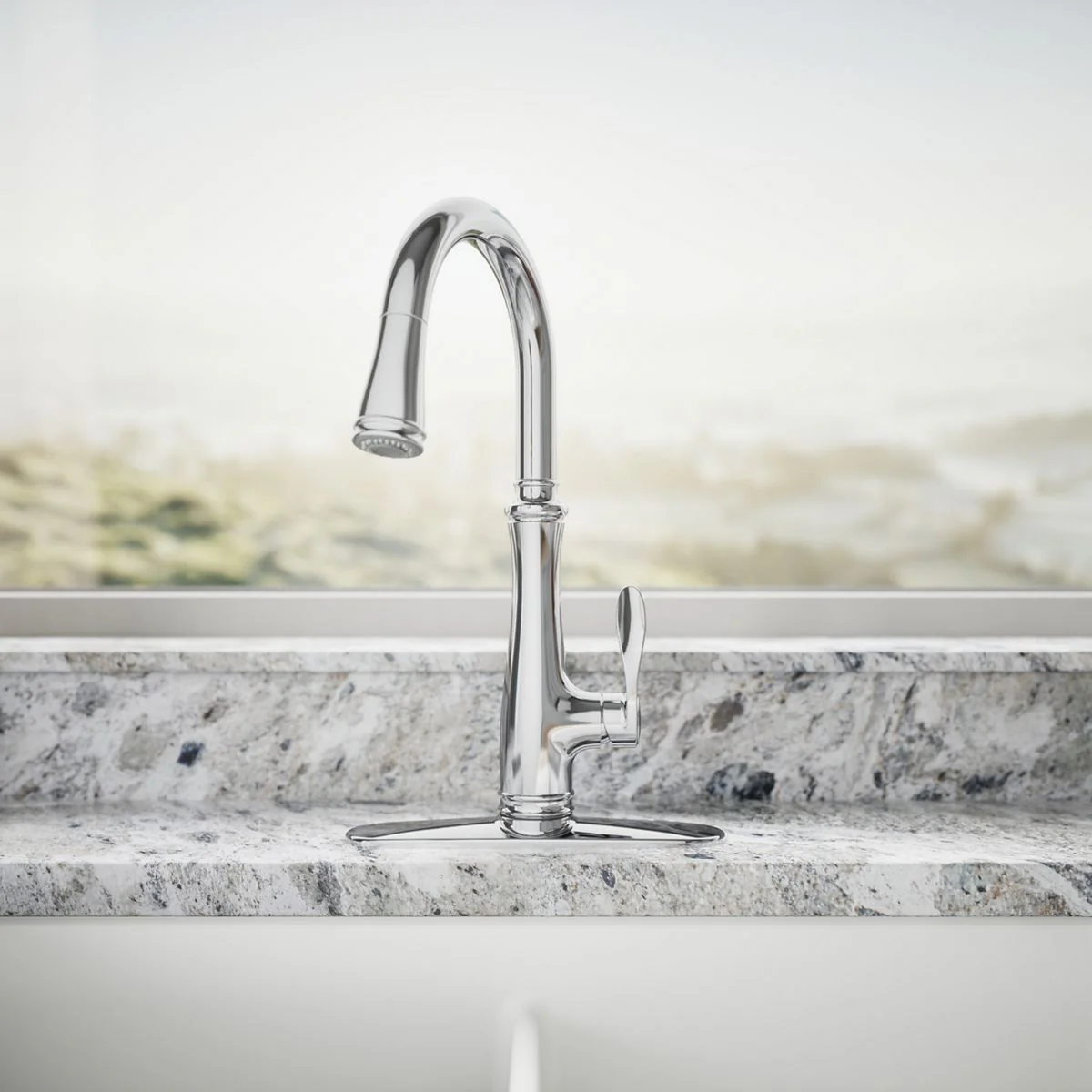 KOHLER K-560 Bellera Pull-down kitchen sink faucet with three-function sprayhead - Image 7