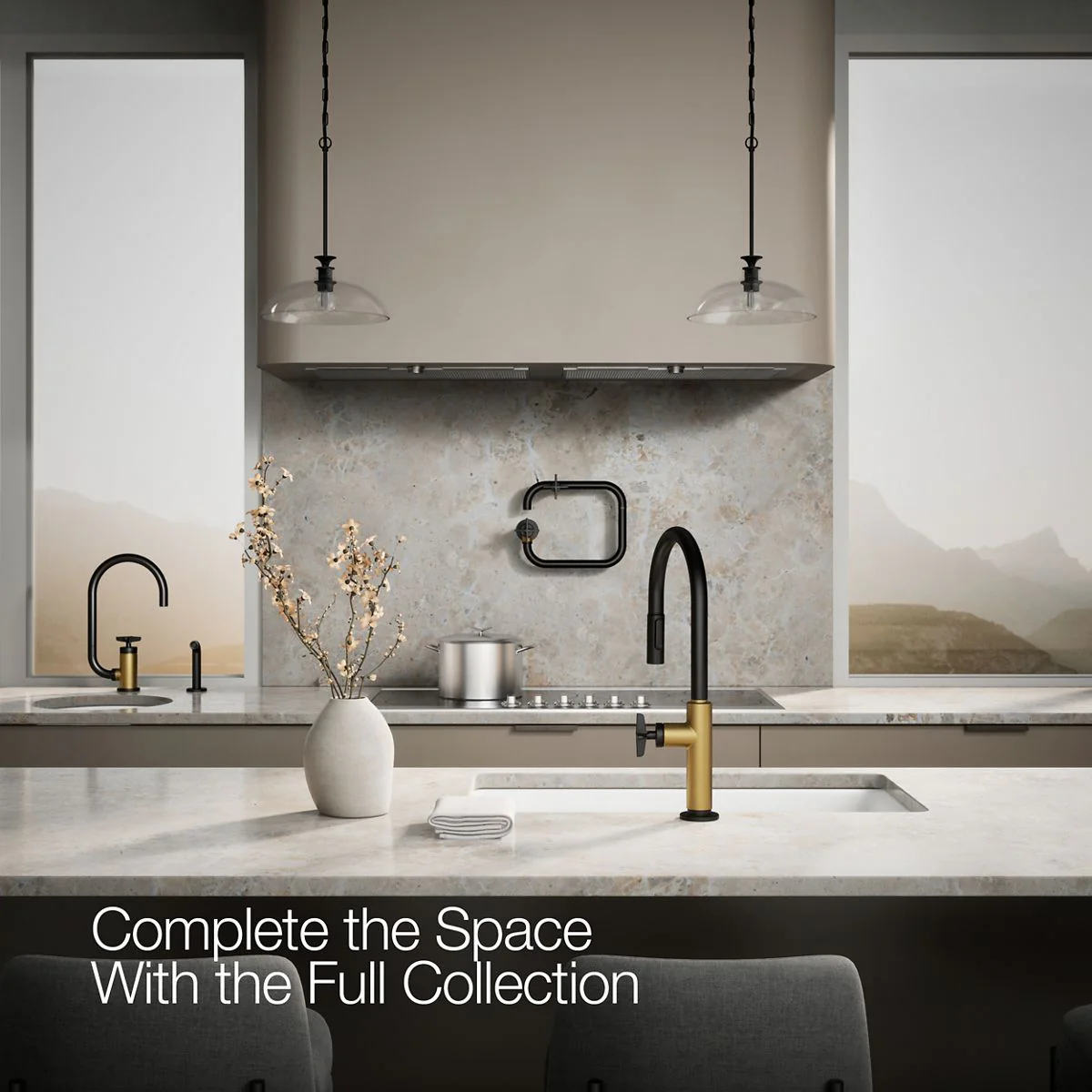 KOHLER K-28669-3 Billet Pull-down kitchen sink faucet with two-function sprayhead - Image 24