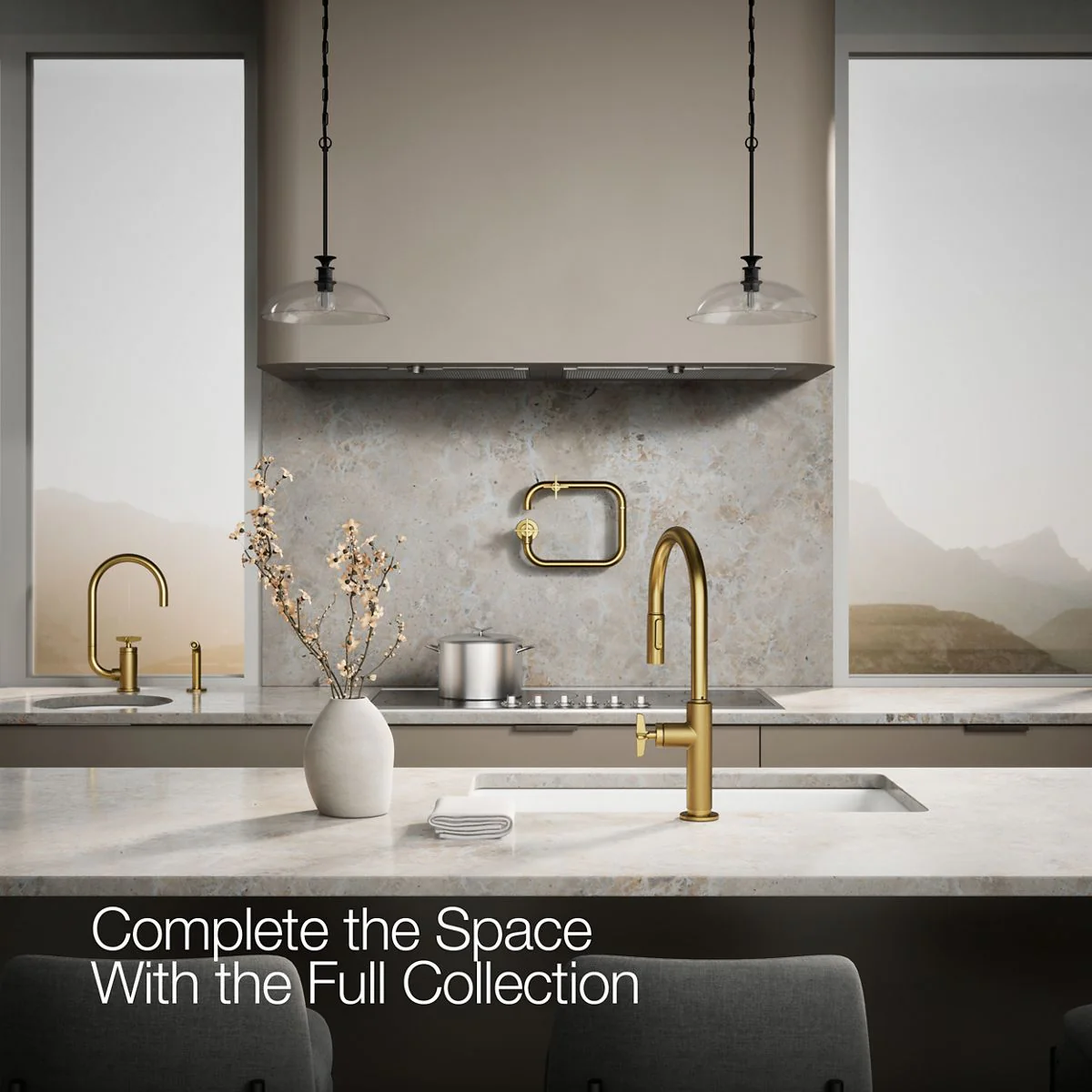 KOHLER K-28669-3 Billet Pull-down kitchen sink faucet with two-function sprayhead - Image 39
