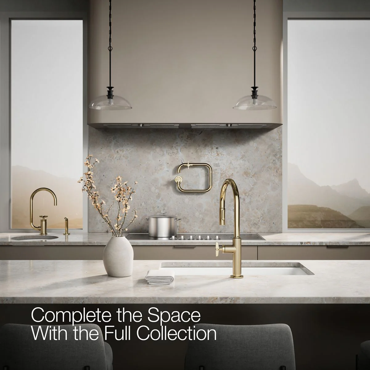 KOHLER K-28669-3 Billet Pull-down kitchen sink faucet with two-function sprayhead - Image 44