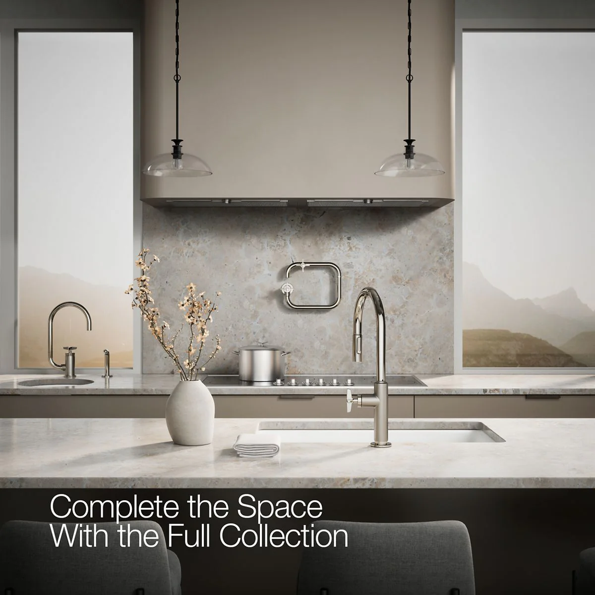 KOHLER K-28669-3 Billet Pull-down kitchen sink faucet with two-function sprayhead - Image 54