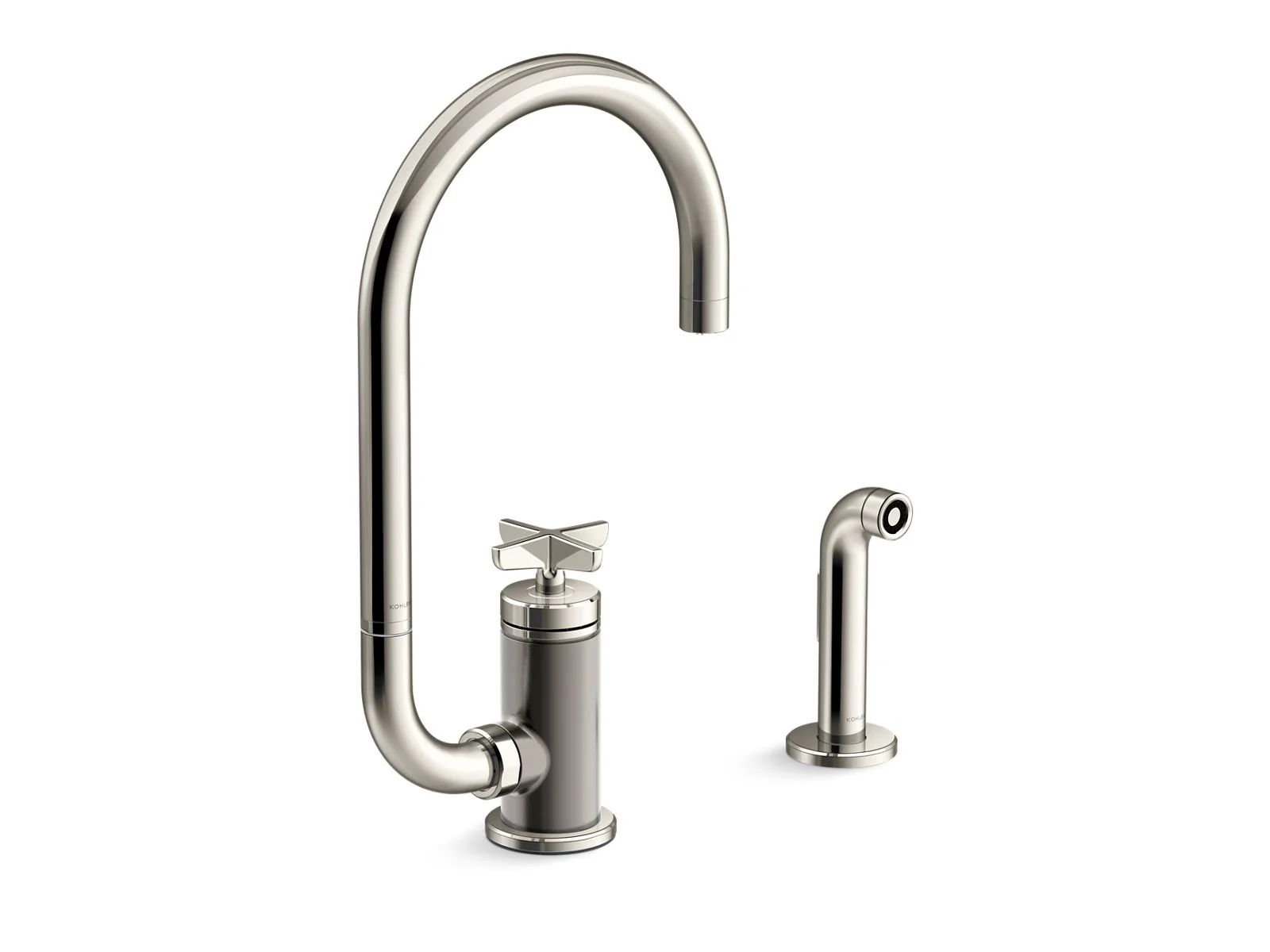 KOHLER K-28675-3 Billet Single-handle bar sink faucet with two-function extended-reach spout and side sprayer - Image 7