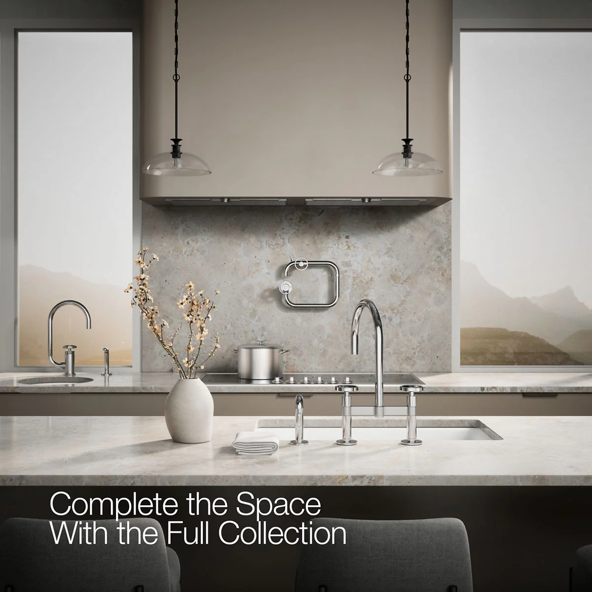 KOHLER K-28673-9 Billet Two-hole bridge kitchen sink faucet with side sprayer - Image 38