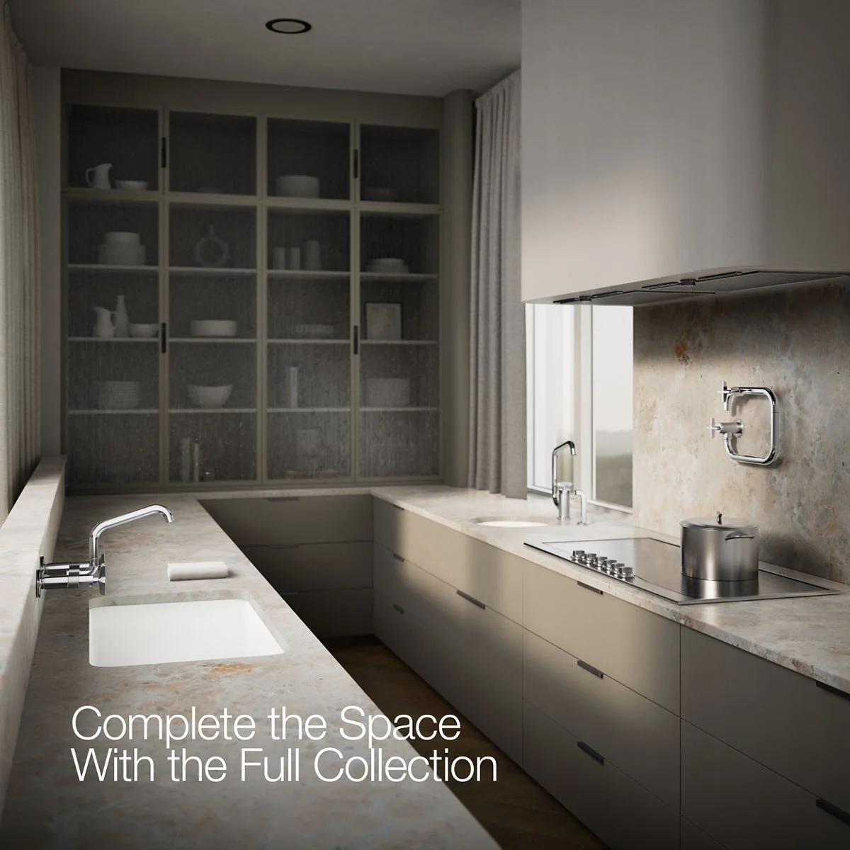 KOHLER K-28666-3 Billet Two-hole wall-mount bridge kitchen sink faucet - Image 38