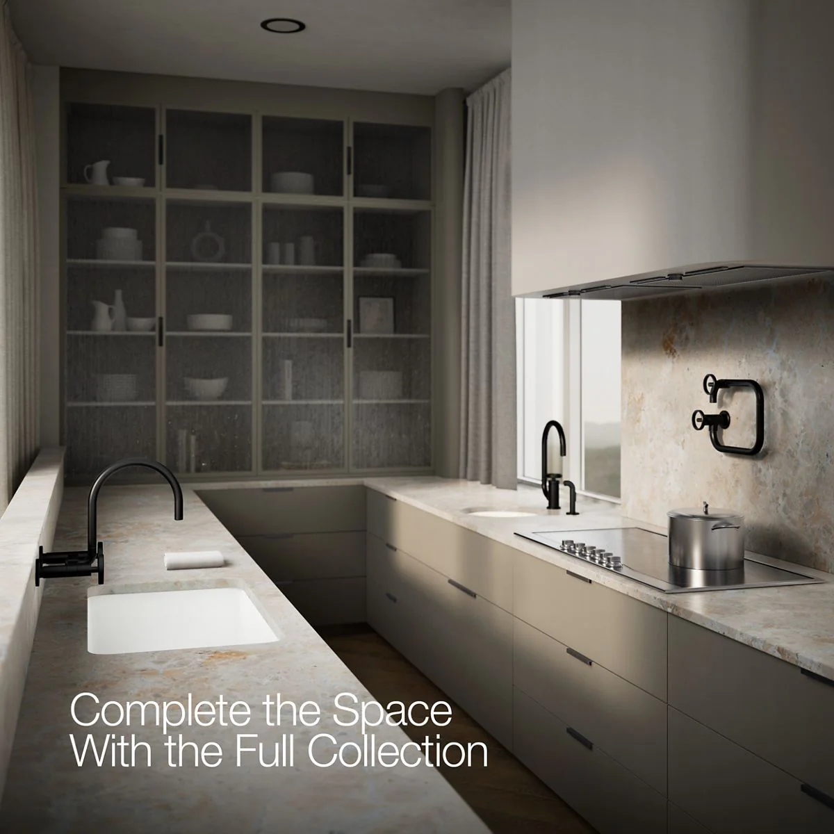 KOHLER K-28672-9 Billet Two-hole wall-mount bridge kitchen sink faucet - Image 44