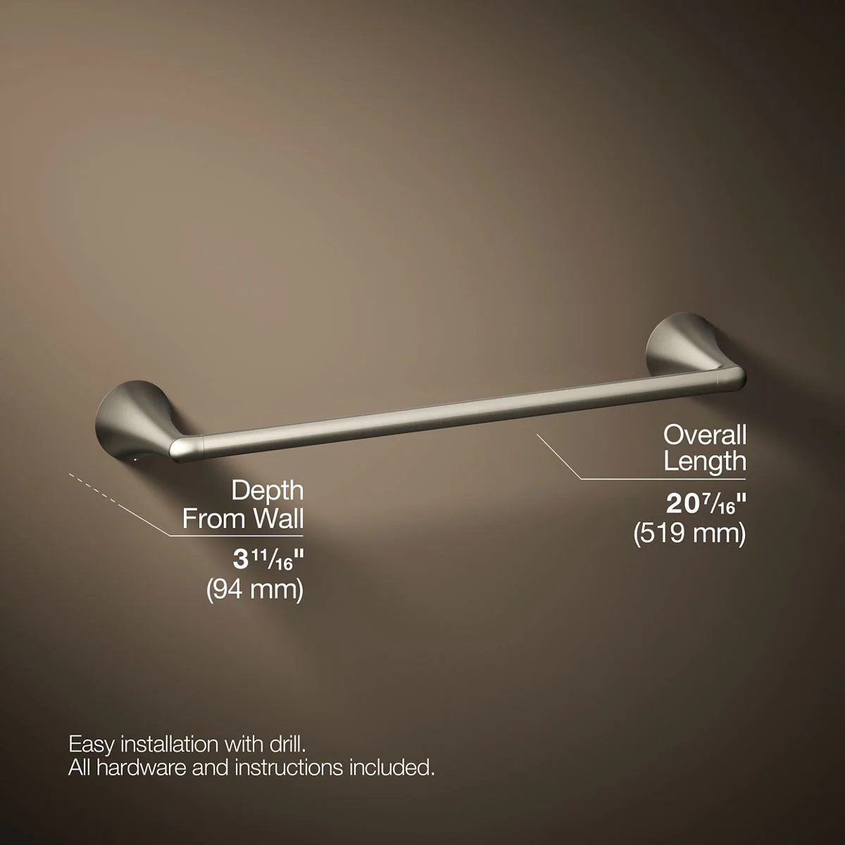 KOHLER K-35931 Buckley 18" towel bar - Image 10