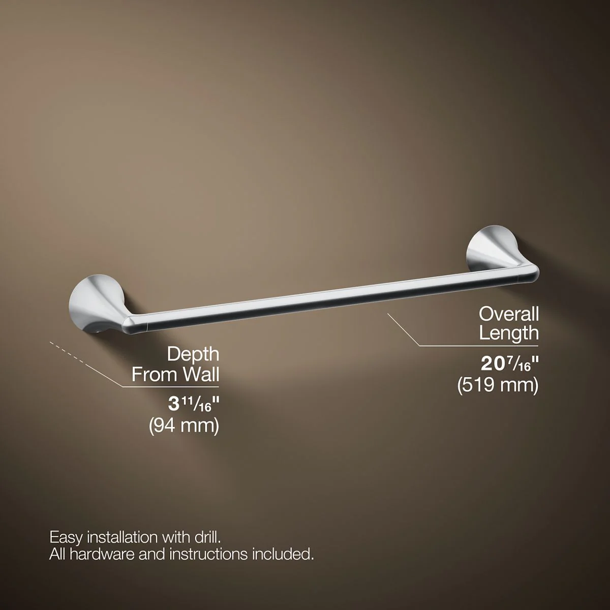 KOHLER K-35931 Buckley 18" towel bar - Image 15