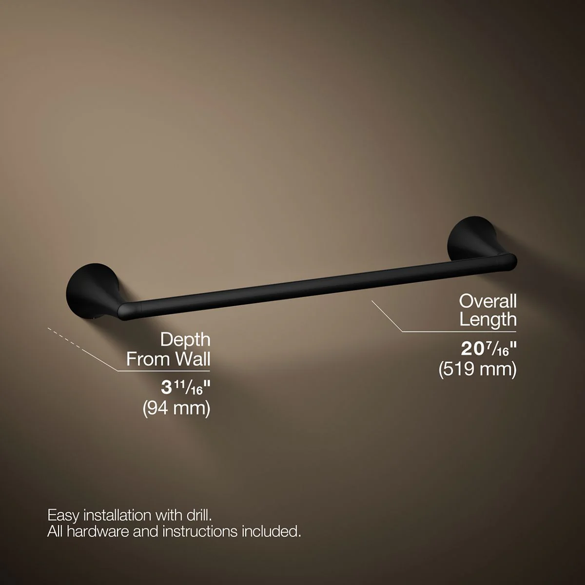 KOHLER K-35931 Buckley 18" towel bar - Image 4