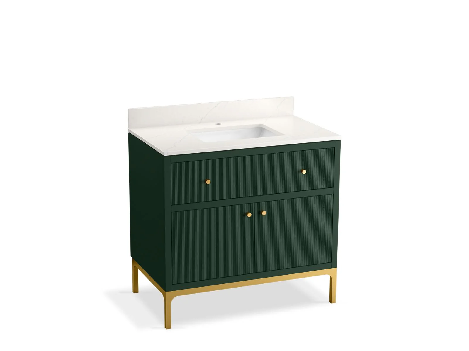 KOHLER K-32760 Calpa 36" bathroom vanity cabinet with sink and quartz top - Image 2
