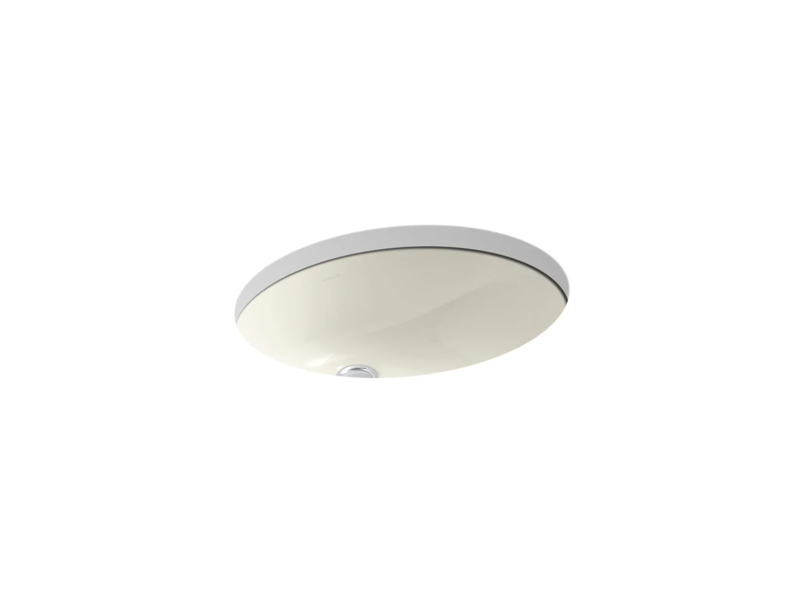 KOHLER K-2210-G Caxton 19-1/4" oval undermount bathroom sink with glazed underside, no overflow - Image 2