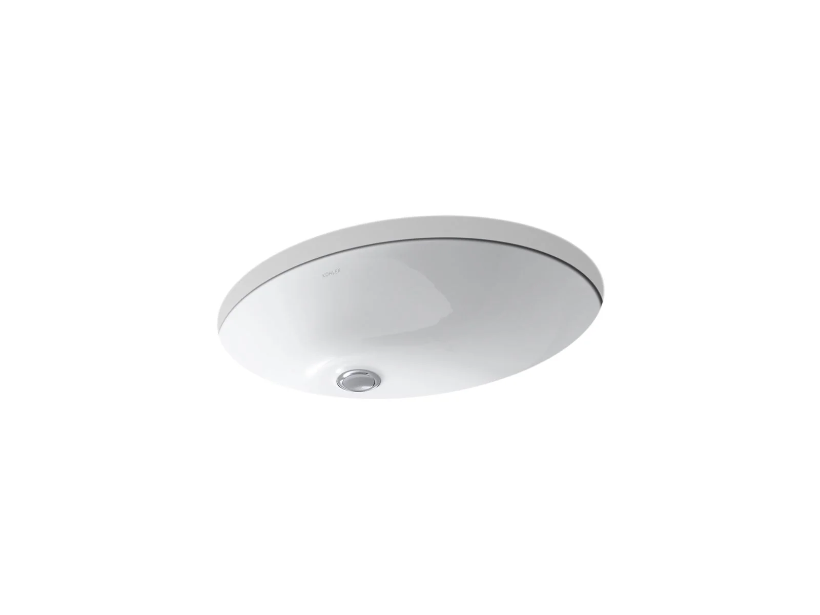 KOHLER K-2211-G Caxton 21-1/4" oval undermount bathroom sink with glazed underside, no overflow - Image 2