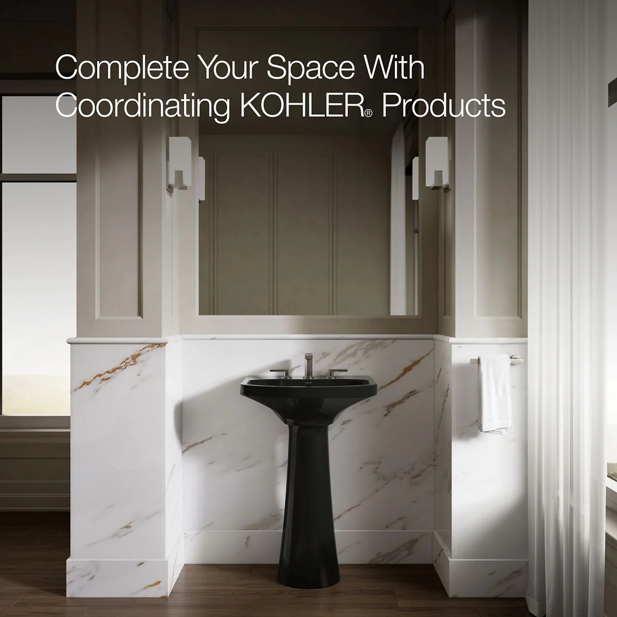 KOHLER K-2362-8 Cimarron 22-3/4" rectangular pedestal bathroom sink - Image 15