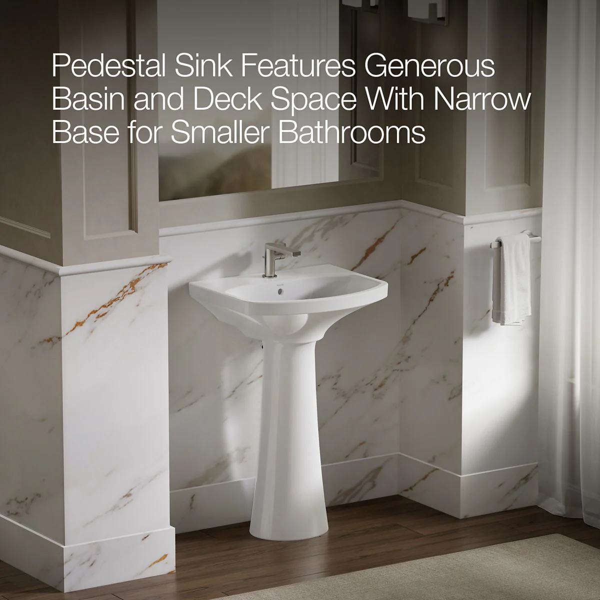 KOHLER K-2362-1 Cimarron 22-3/4" rectangular pedestal bathroom sink - Image 18