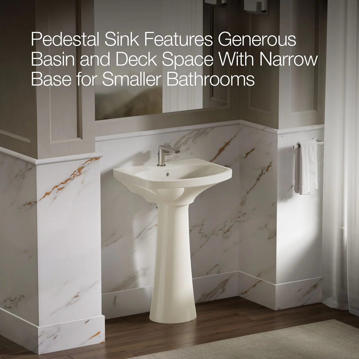 KOHLER K-2362-1 Cimarron 22-3/4" rectangular pedestal bathroom sink - Image 9