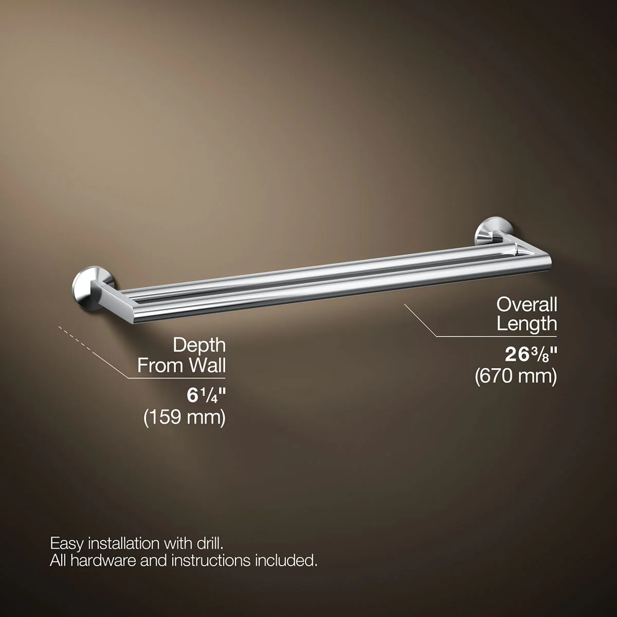 KOHLER K-78375 Components Double towel bar - Image 40