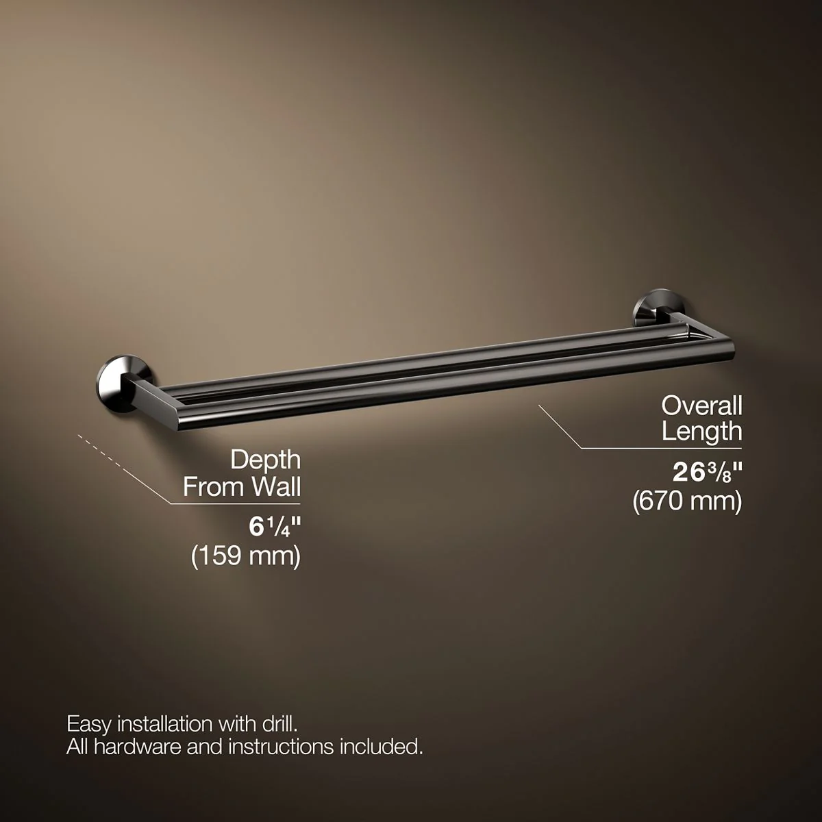 KOHLER K-78375 Components Double towel bar - Image 50