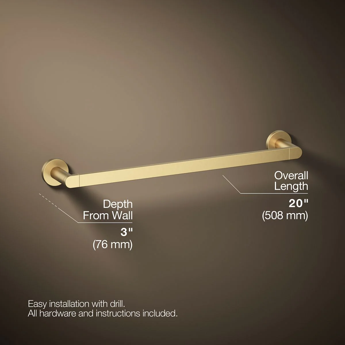 KOHLER K-73141 Composed 18" towel bar - Image 13