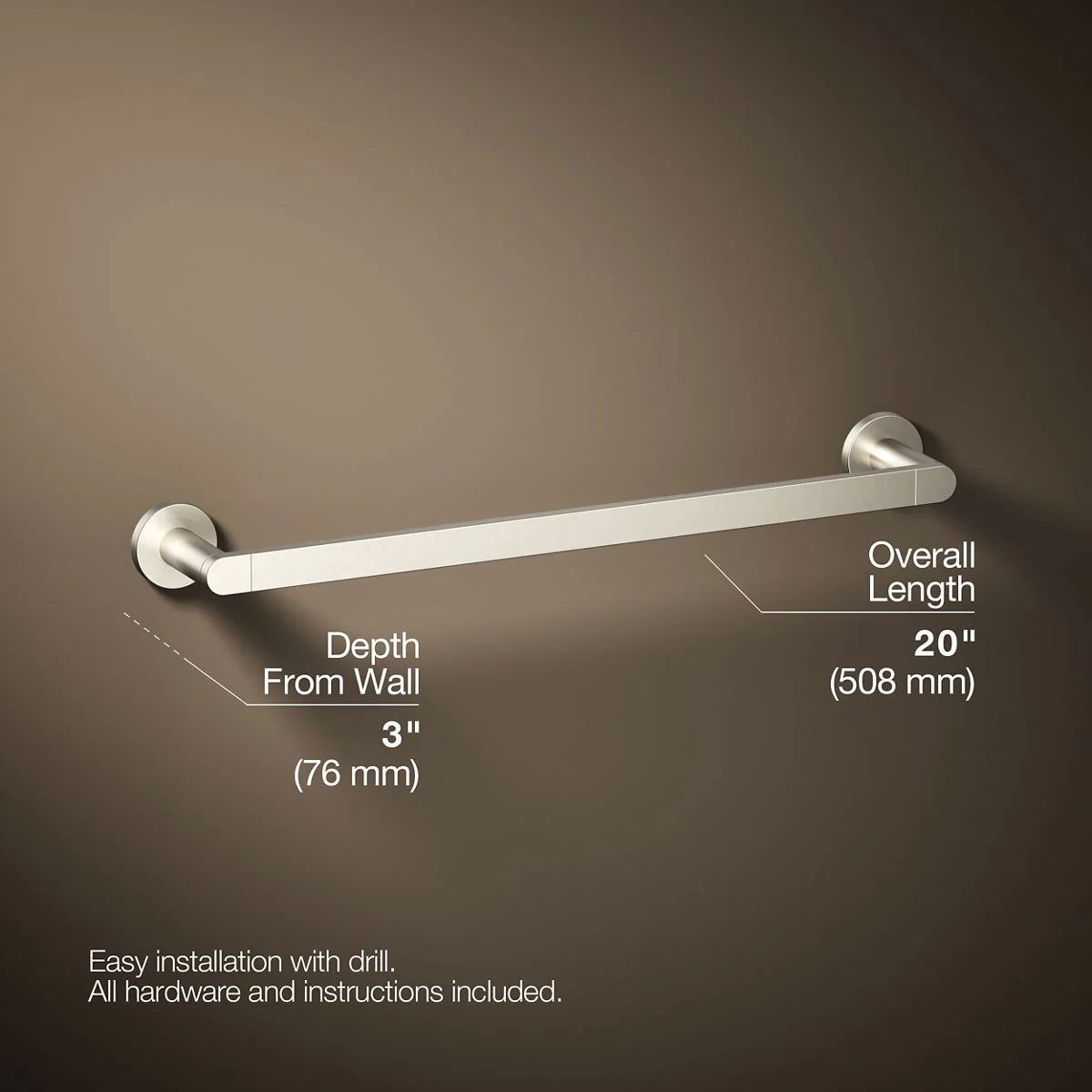 KOHLER K-73141 Composed 18" towel bar - Image 26