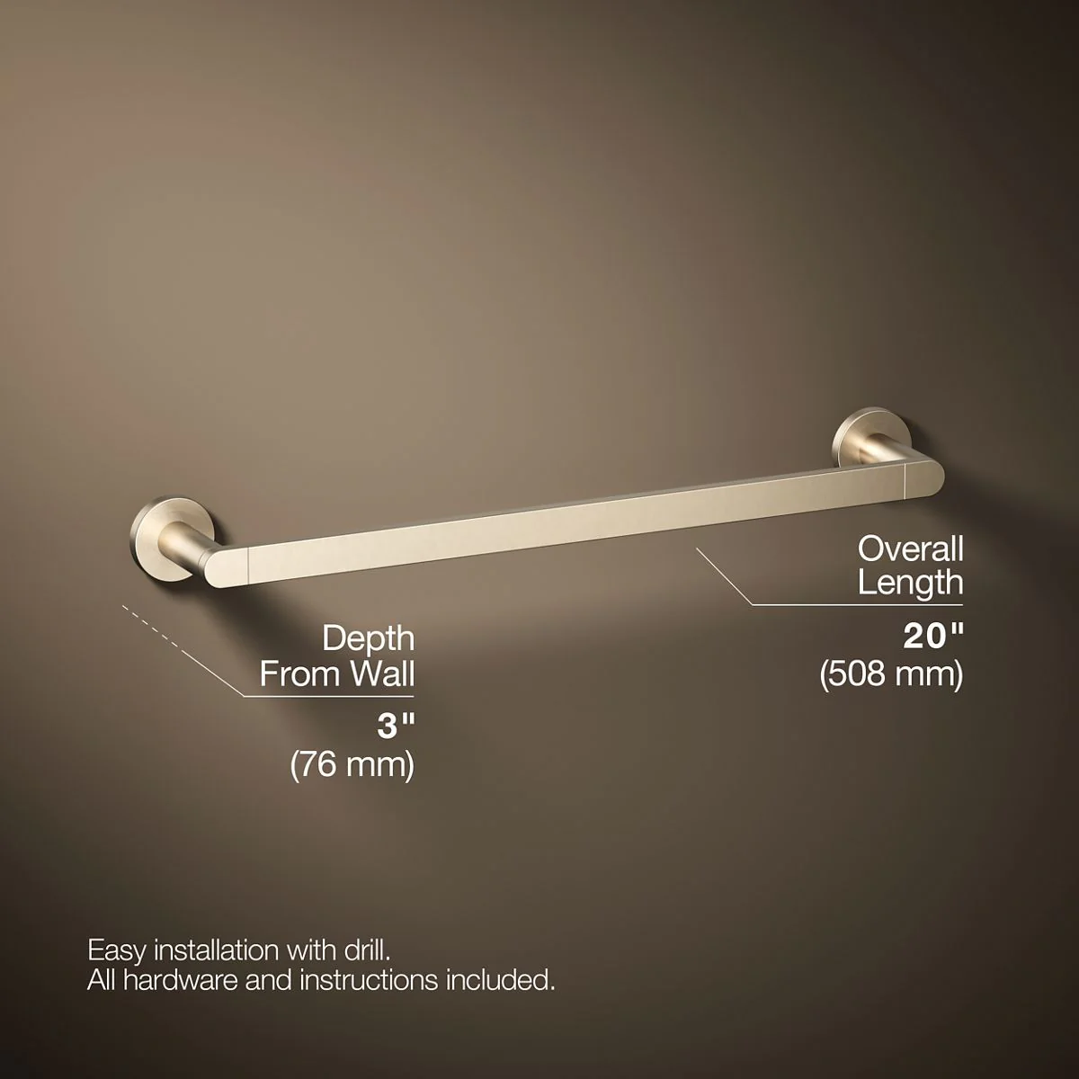 KOHLER K-73141 Composed 18" towel bar - Image 30