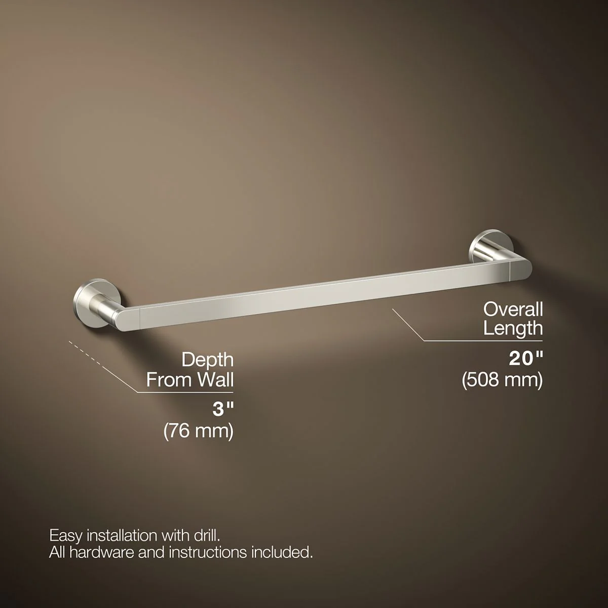 KOHLER K-73141 Composed 18" towel bar - Image 41