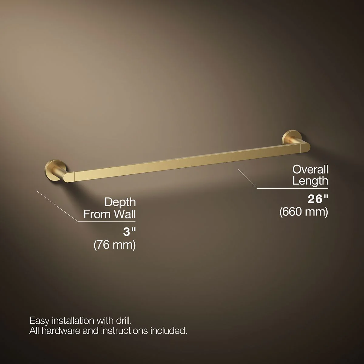 KOHLER K-73142 Composed 24" towel bar - Image 14