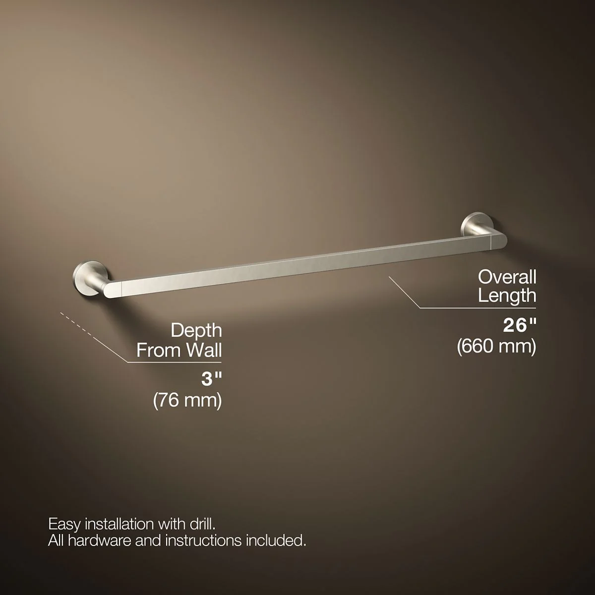KOHLER K-73142 Composed 24" towel bar - Image 26