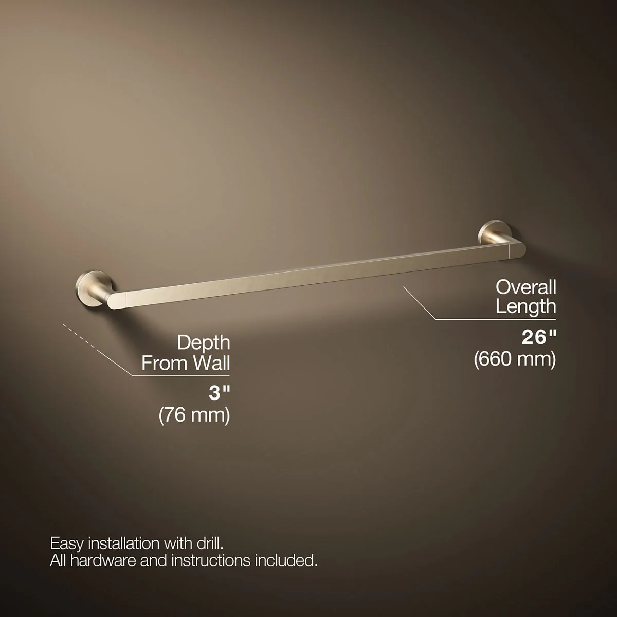 KOHLER K-73142 Composed 24" towel bar - Image 31