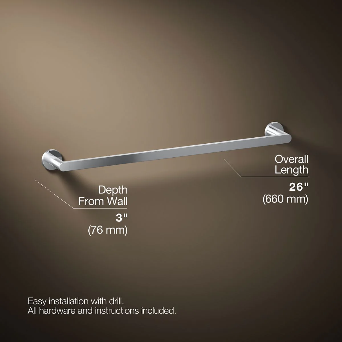 KOHLER K-73142 Composed 24" towel bar - Image 36
