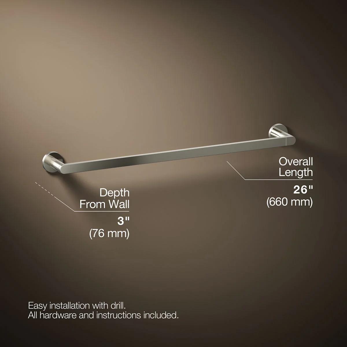 KOHLER K-73142 Composed 24" towel bar - Image 41