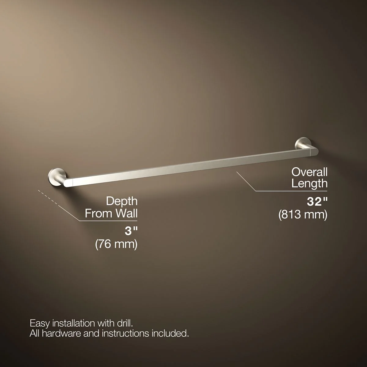 KOHLER K-73143 Composed 30" towel bar - Image 26