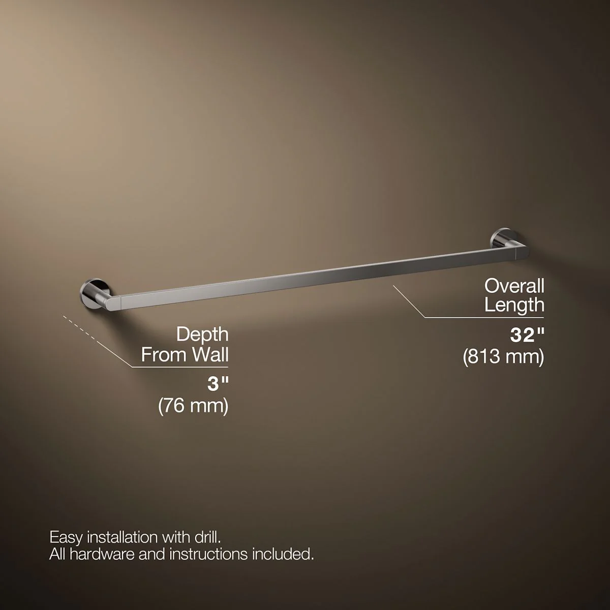 KOHLER K-73143 Composed 30" towel bar - Image 45