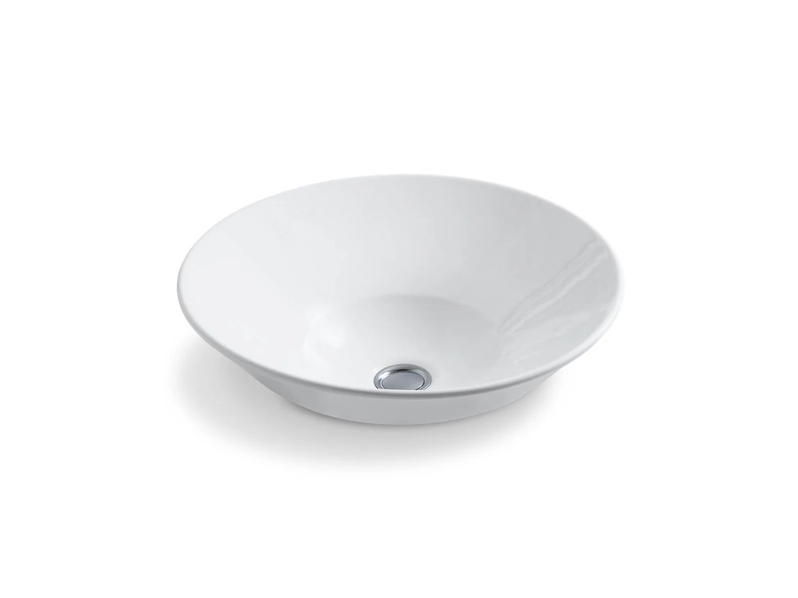 KOHLER K-2200-G Conical Bell 16-1/4" round vessel bathroom sink with glazed underside, no overflow