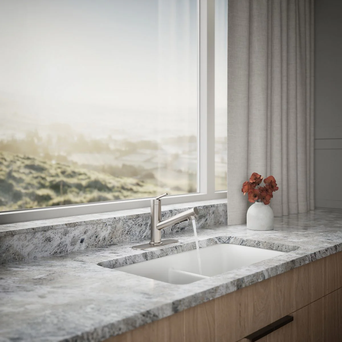 KOHLER K-22976 Crue Pull-out kitchen sink faucet with three-function sprayhead - Image 22