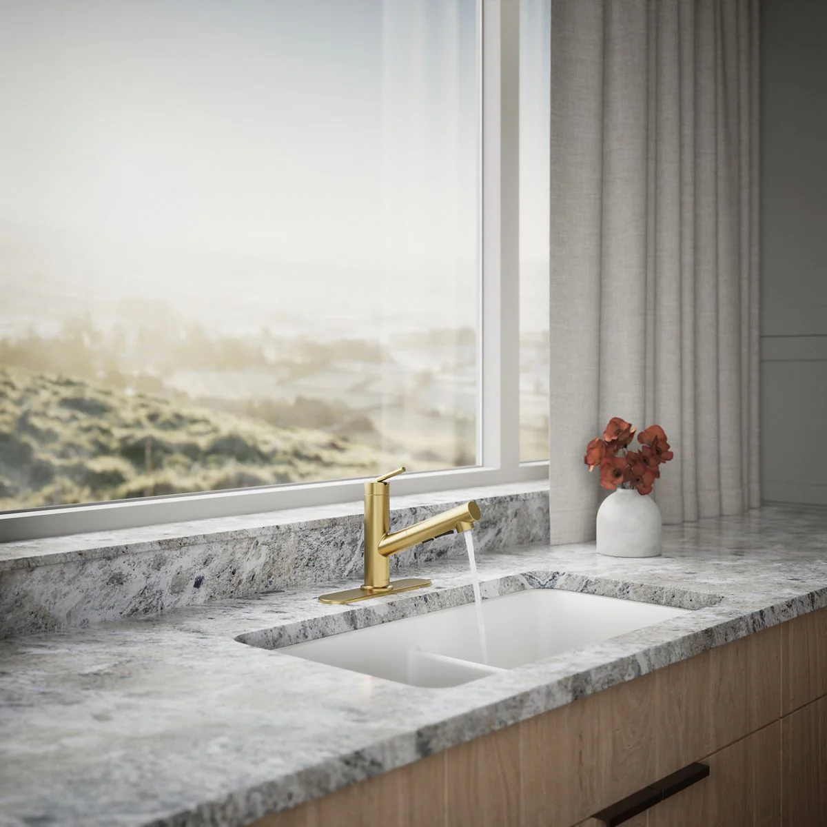 KOHLER K-22976 Crue Pull-out kitchen sink faucet with three-function sprayhead - Image 7