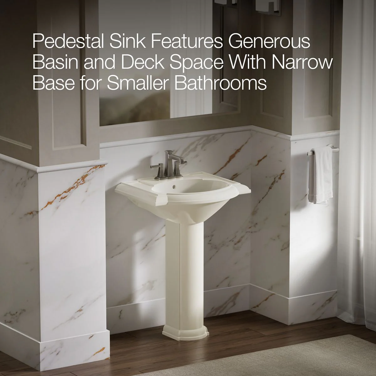 KOHLER K-2286-4 Devonshire 24-1/4" rectangular pedestal bathroom sink - Image 10