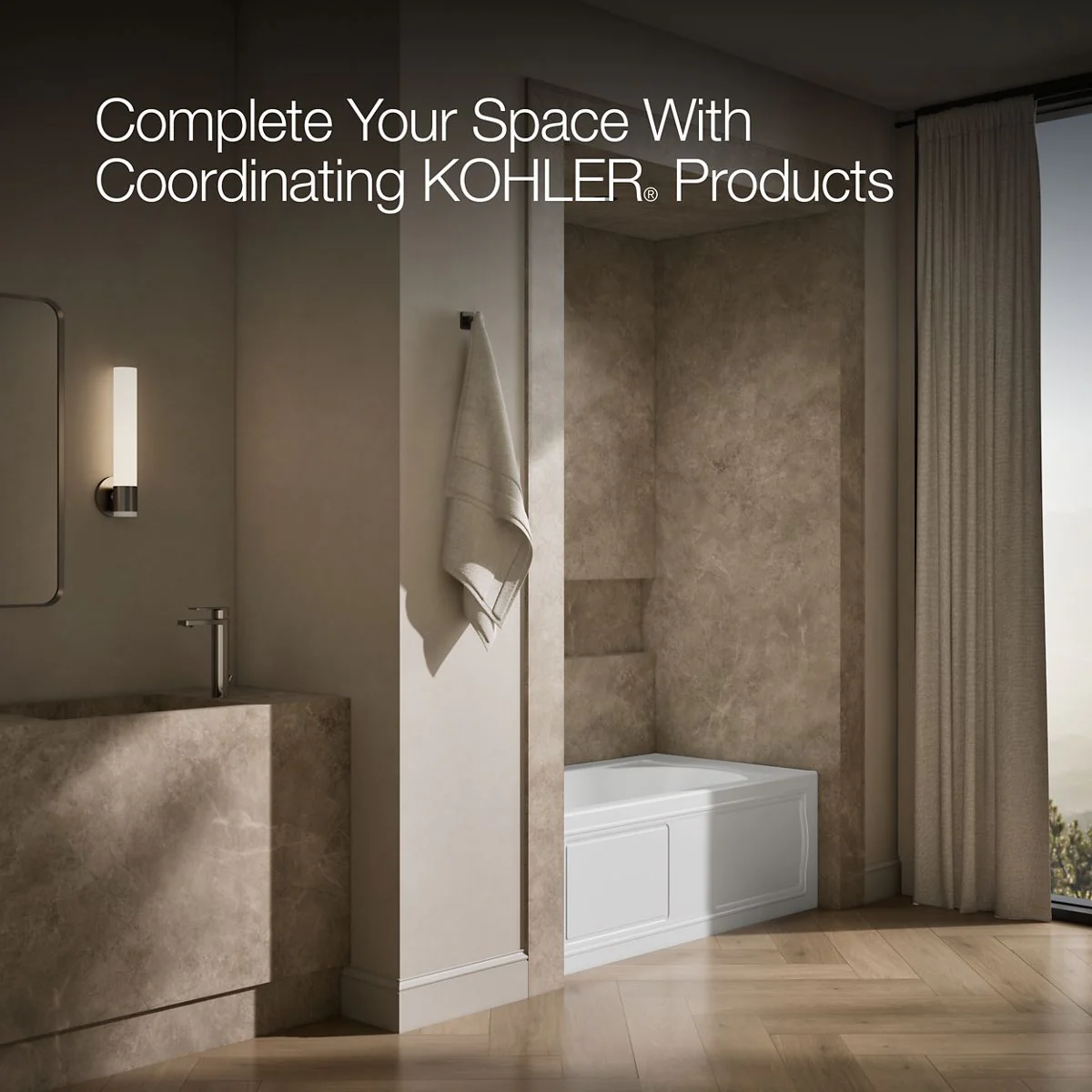 KOHLER K-1184-LA Devonshire 60" x 32" alcove bath, left drain - Image 5