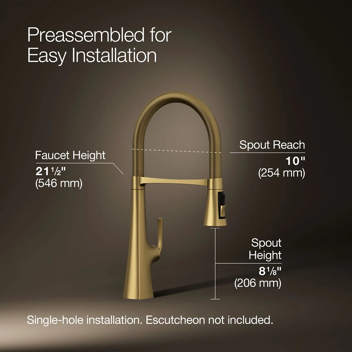 KOHLER K-22061 Graze Semi-professional kitchen sink faucet with three-function sprayhead - Image 13