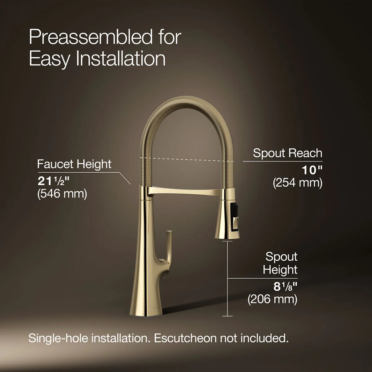 KOHLER K-22061 Graze Semi-professional kitchen sink faucet with three-function sprayhead - Image 18