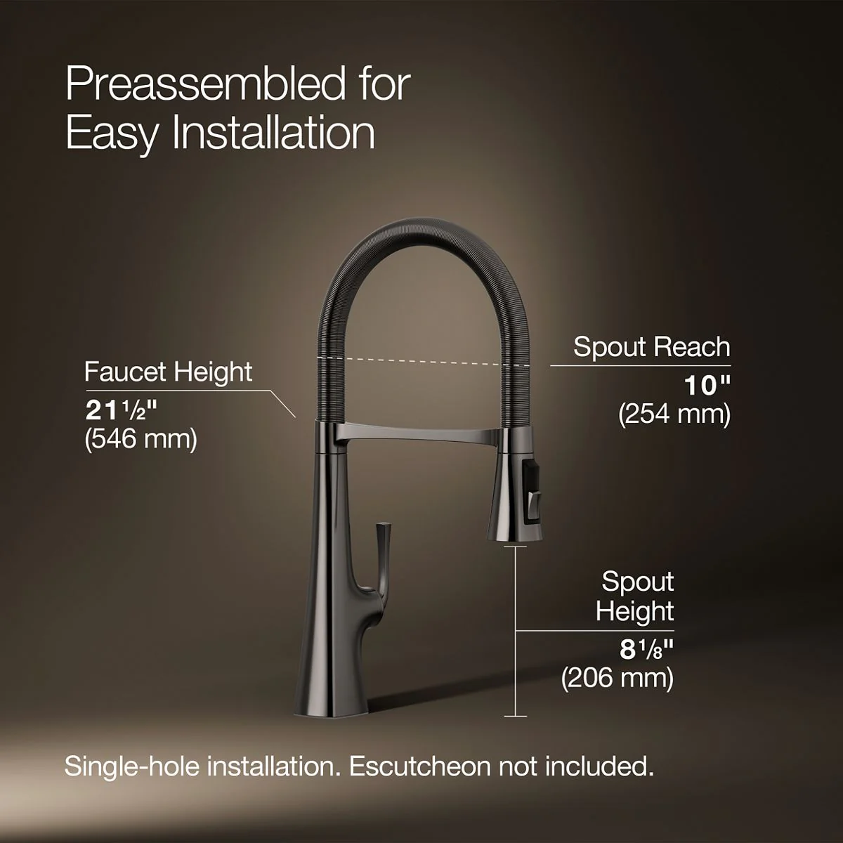 KOHLER K-22061 Graze Semi-professional kitchen sink faucet with three-function sprayhead - Image 43