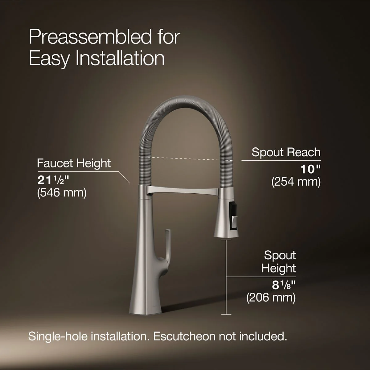 KOHLER K-22061 Graze Semi-professional kitchen sink faucet with three-function sprayhead - Image 48