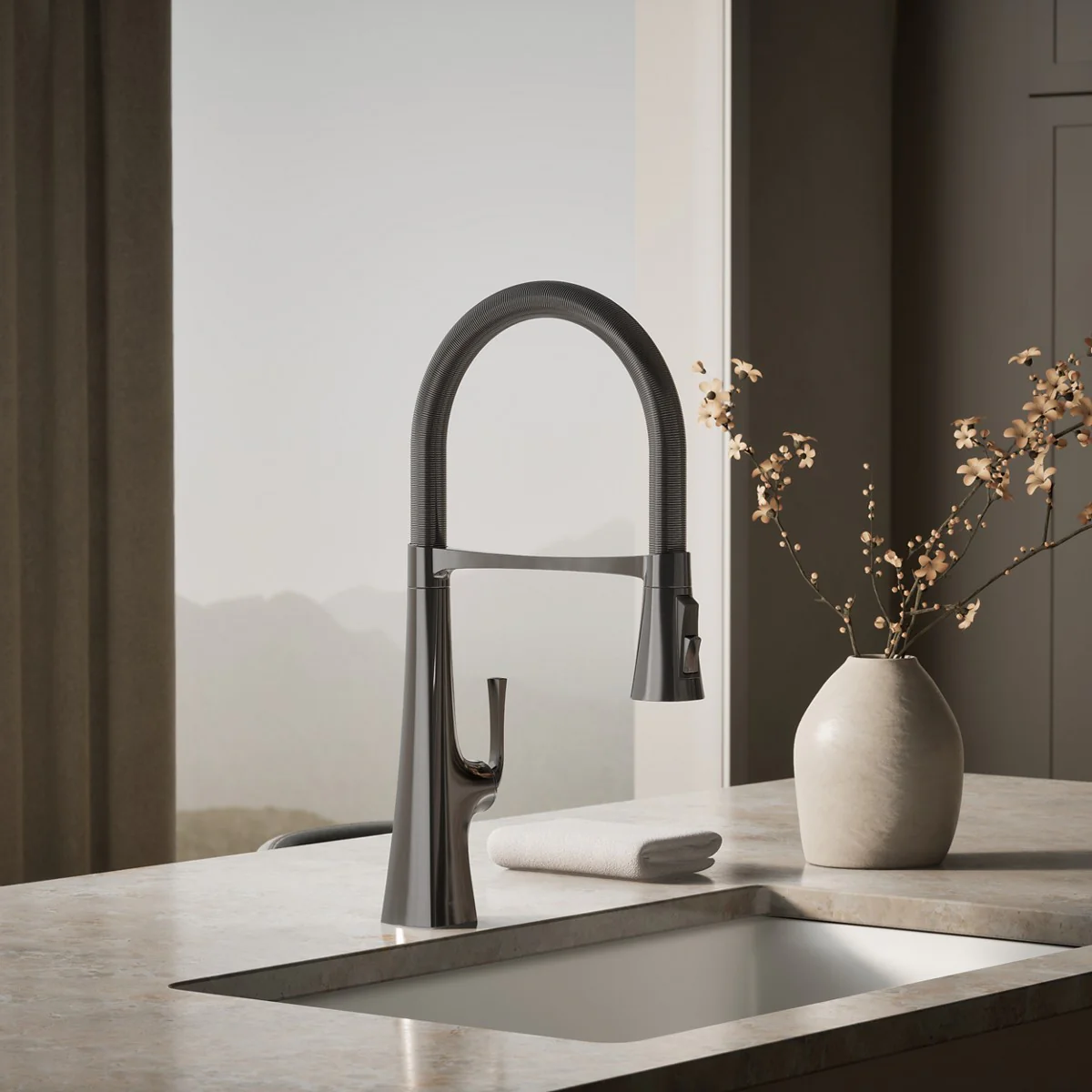 KOHLER K-22061 Graze Semi-professional kitchen sink faucet with three-function sprayhead - Image 56