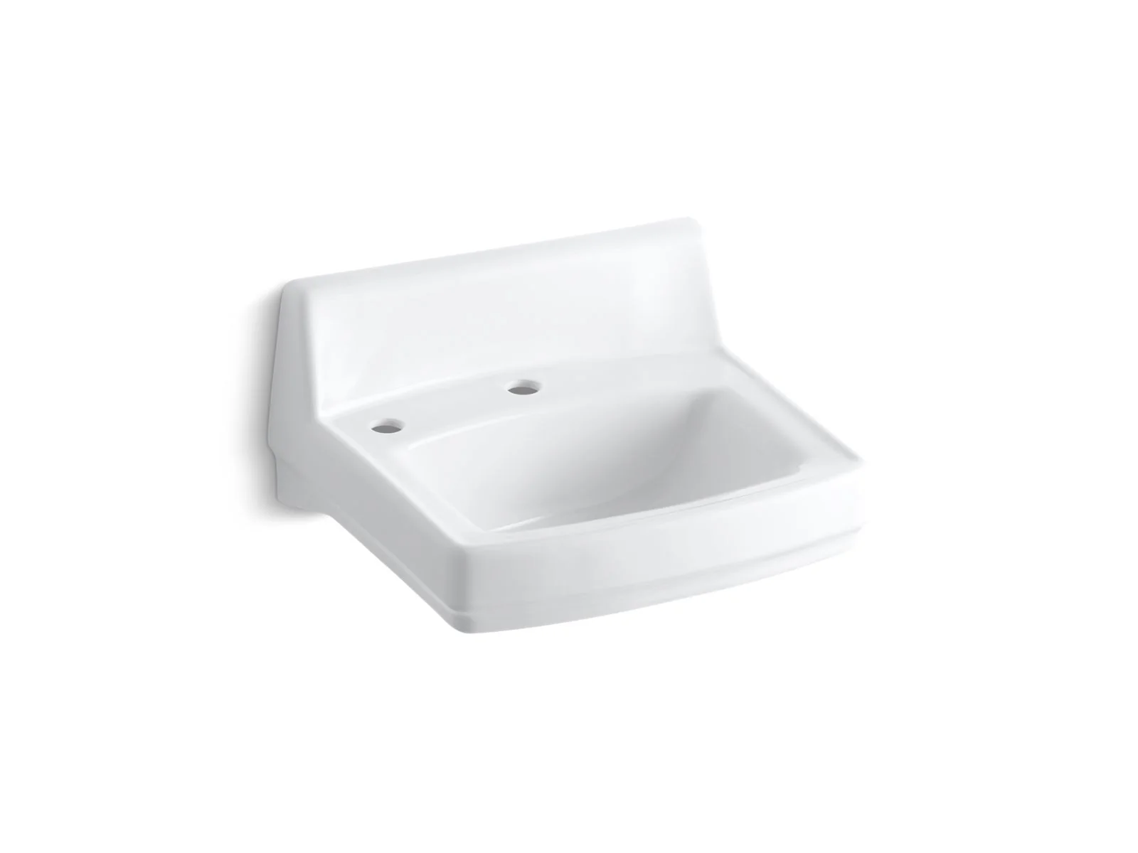 KOHLER K-2031-L Greenwich 20-3/4" x 18-1/4" wall-mount/concealed arm carrier bathroom sink with single faucet hole and left-hand soap dispenser hole