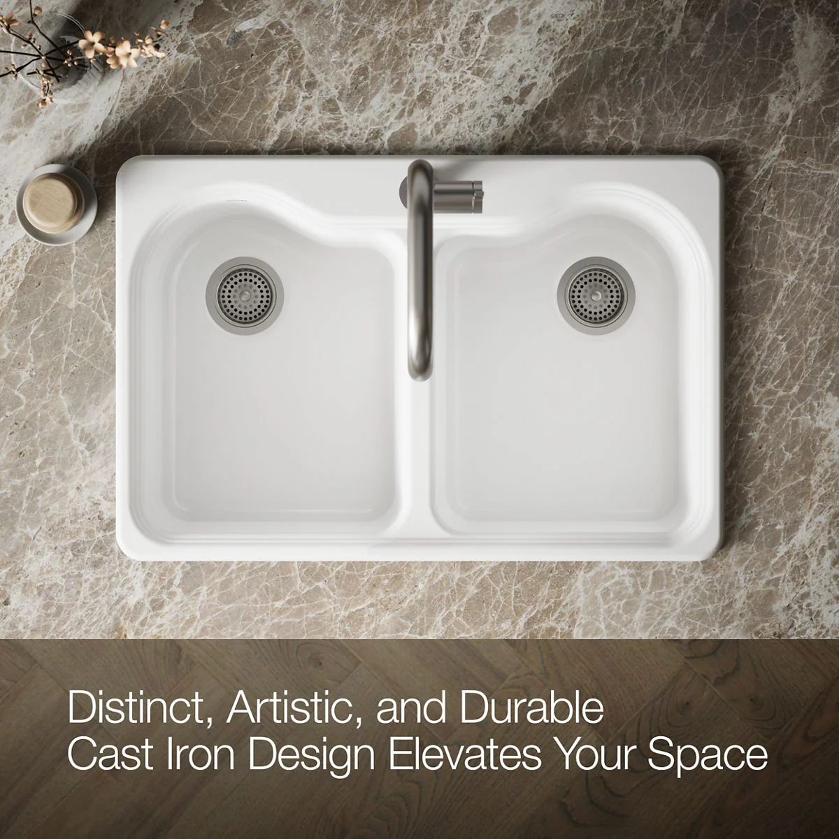 KOHLER K-5818-1 Hartland 33" top-mount double-bowl kitchen sink - Image 6
