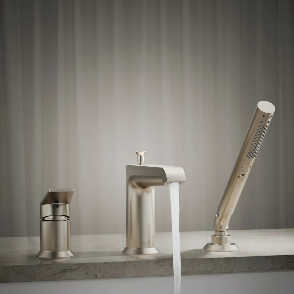 KOHLER K-97070-4 Hint Deck-mount bath faucet with handshower - Image 9