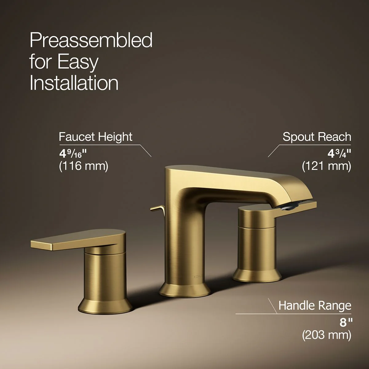 KOHLER K-97093-4 Hint Widespread bathroom sink faucet, 1.2 gpm - Image 7