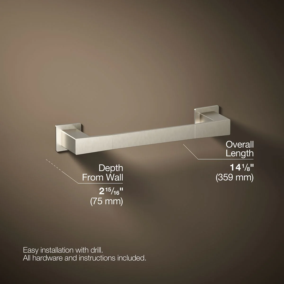 KOHLER K-26635 Honesty 12" towel bar - Image 13